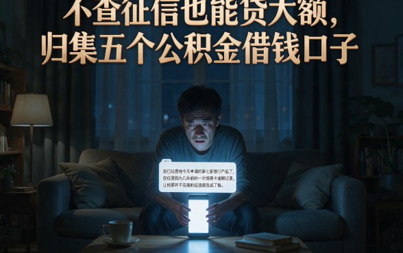 不查征信也能贷大额，归集五个公积金借钱口子