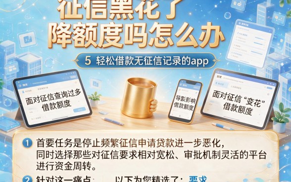 征信黑花了降额度吗怎么办,整合5个轻松借款无征信记录的app
