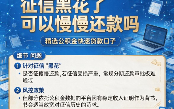征信黑花了可以慢慢还款吗,精选5个公积金快速贷款口子