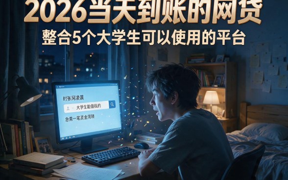 2026当天到账的网贷,整合5个大学生可以使用的平台