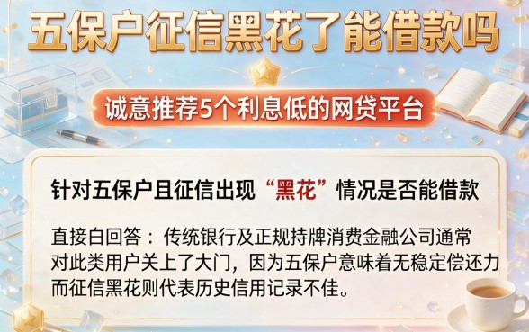 五保户征信黑花了能借款吗,诚意推荐5个利息低的网贷平台