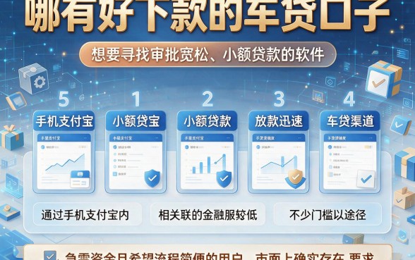 哪有好下款的车贷口子，罗列5个手机支付宝小额贷款的软件