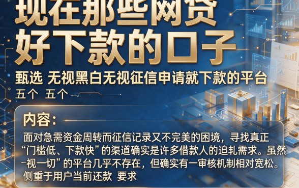 现在那些网贷好下款的口子，甄选五个无视黑白无视征信申请就下款的平台