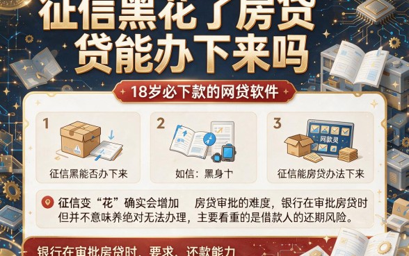 征信黑花了房贷能办下来吗,梳理五个18岁必下款的网贷软件