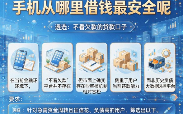 手机从哪里借钱最安全呢,遴选五个不看欠款的贷款口子