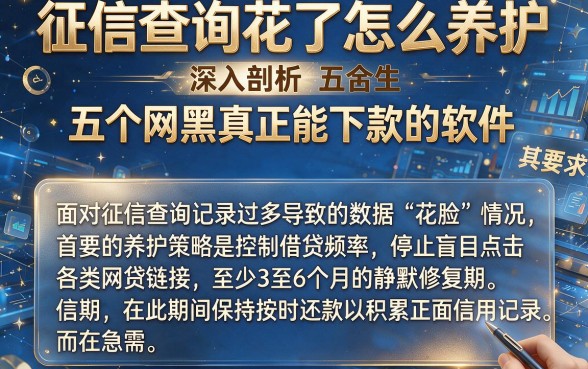 征信查询花了怎么养护,深入剖析五个网黑真正能下款的软件