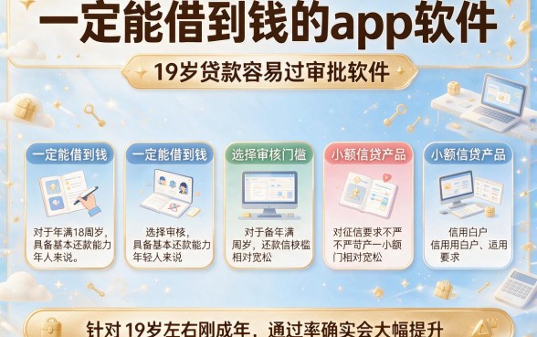 一定能借到钱的app软件,罗列五个19岁贷款容易过审批的软件