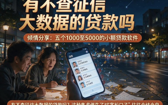 有不查征信大数据的贷款吗，倾情分享五个1000至5000的小额贷款软件
