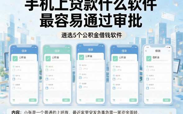 手机上贷款什么软件最容易通过审批，遴选5个公积金借钱软件