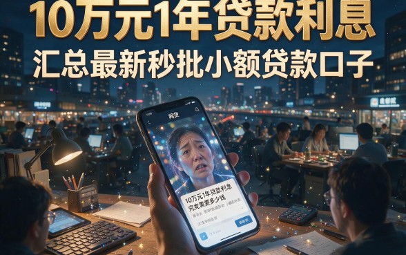 10万元1年贷款利息,汇总五个最新秒批小额贷款口子