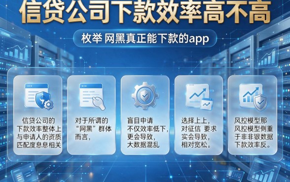信贷公司下款效率高不高,枚举五个网黑真正能下款的app