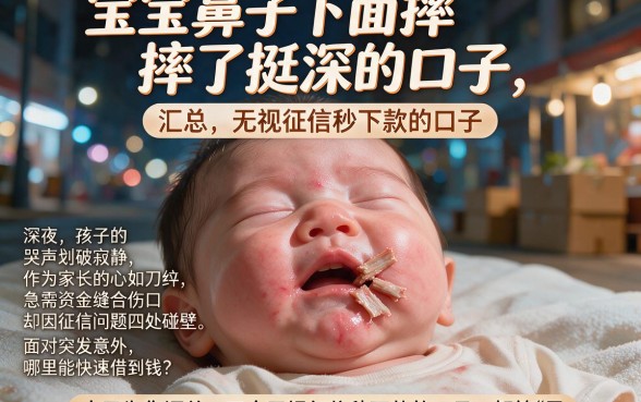 宝宝鼻子下面摔了挺深的口子,汇总五个无视征信秒下款的口子