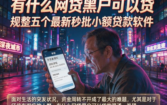有什么网贷黑户可以贷,规整五个最新秒批小额贷款软件