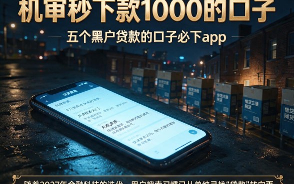 机审秒下款1000的口子,细致阐述五个黑户贷款的口子必下app