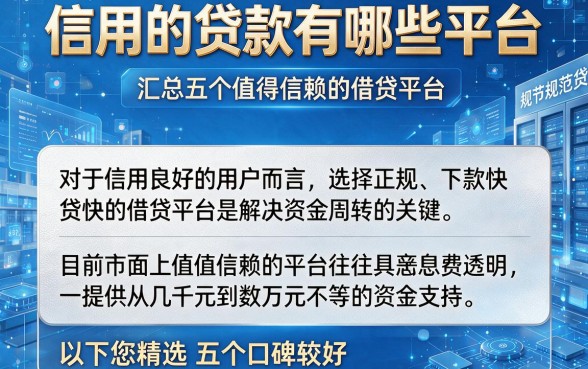 信用的贷款有哪些平台,汇总五个值得信赖的借贷平台