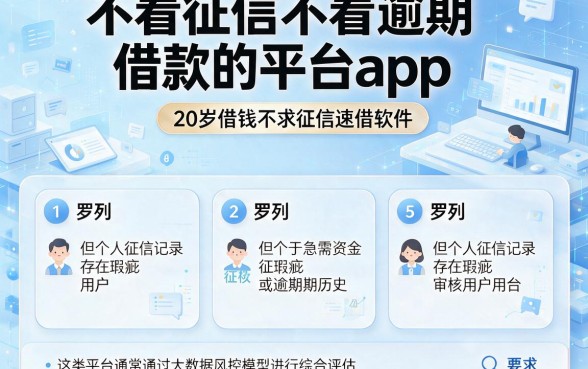 不看征信不看逾期借款的平台app,罗列5个20岁借钱不求征信速借软件