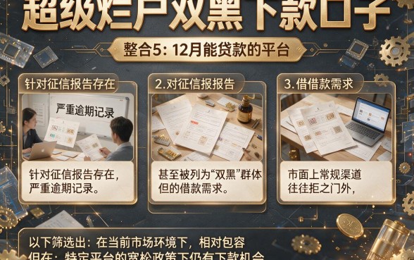 超级烂户双黑下款口子,整合5个12月能贷款的平台