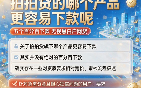 拍拍贷的哪个产品更容易下款呢,理出五个百分百下款无视黑白户网贷