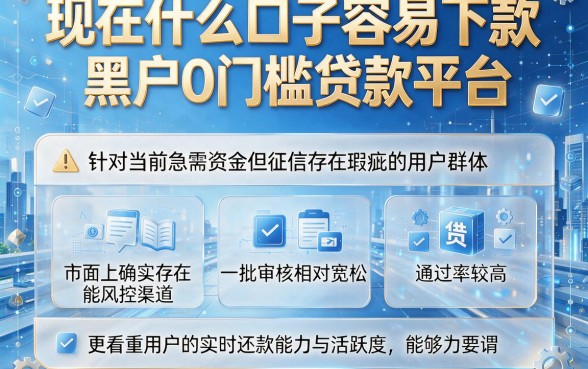 现在什么口子容易下款,规整五个黑户0门槛贷款平台