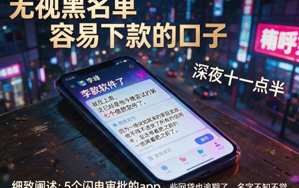 无视黑名单容易下款的口子,细致阐述5个闪电审批的app