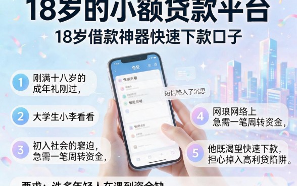 18岁的小额贷款平台,条列5个18岁借款神器快速下款口子