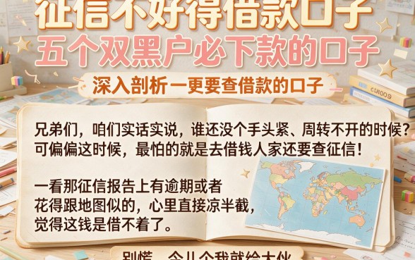 征信不好得借款口子，深入剖析五个双黑户必下款的口子