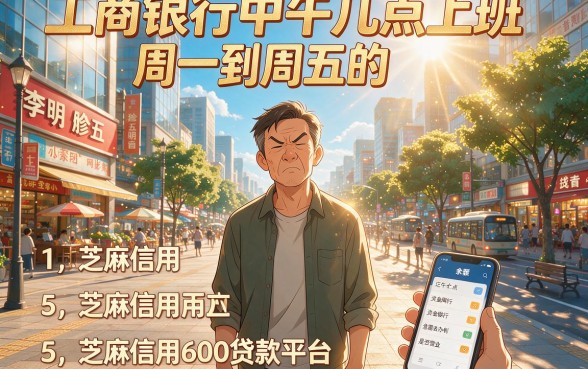 工商银行中午几点上班周一到周五的,胪列五个芝麻信用600贷款平台