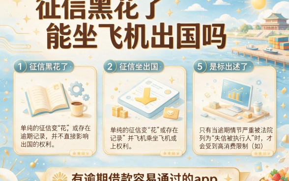 征信黑花了能坐飞机出国吗,细致阐述5个有逾期借款容易通过的app