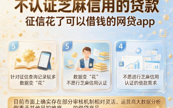 不认证芝麻信用的贷款,罗列5个征信花了可以借钱的网贷app