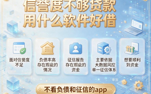 信誉度不够贷款用什么软件好借,理出5个不看负债和征信的app