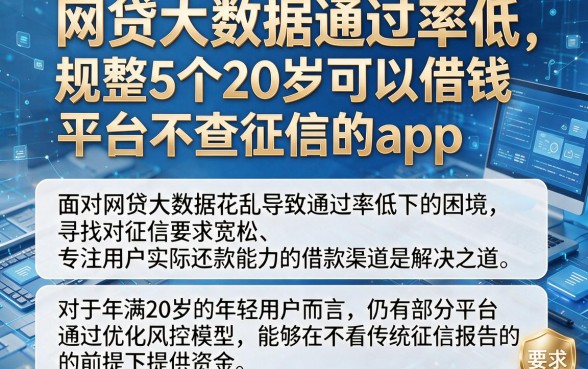 网贷大数据通过率低,规整5个20岁可以借钱平台不查征信的app