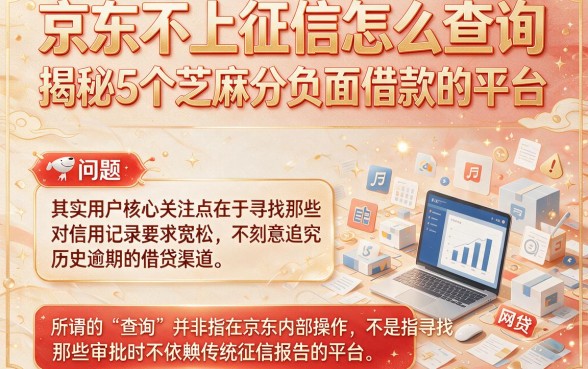 京东不上征信怎么查询,揭秘5个芝麻分负面借款的平台