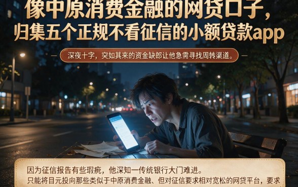 像中原消费金融的网贷口子,归集五个正规不看征信的小额贷款app