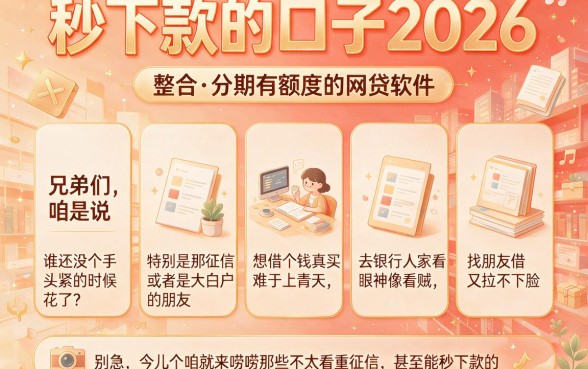 秒下款的口子2026,整合5个分期有额度的网贷软件