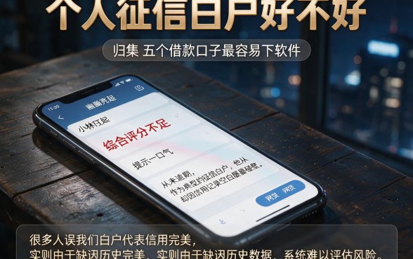 个人征信白户好不好,归集五个借款口子最容易下软件