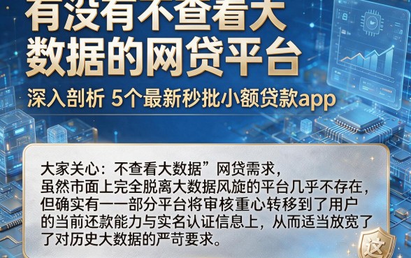 有没有不查看大数据的网贷平台，深入剖析5个最新秒批小额贷款app