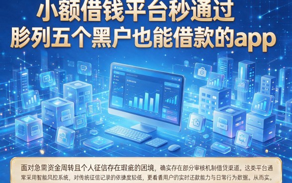 小额借钱平台秒通过,胪列五个黑户也能借款的app