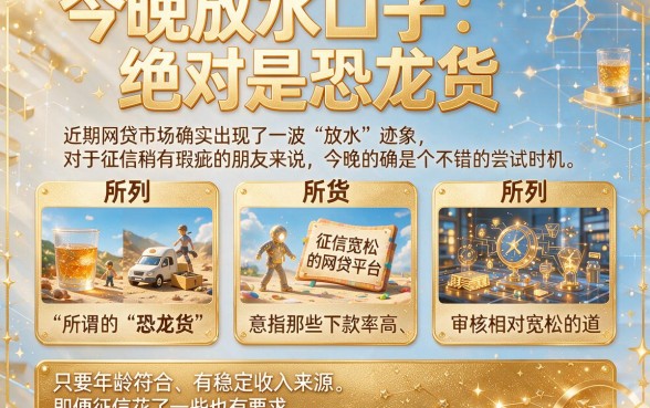 今晚放水口子绝对是恐龙货,胪列五个对征信宽松的网贷平台