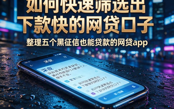 如何快速筛选出下款快的网贷口子,整理五个黑征信也能贷款的网贷app