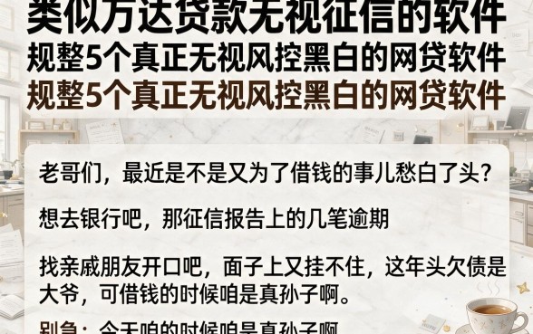 类似万达贷款无视征信的软件,规整5个真正无视风控黑白的网贷软件