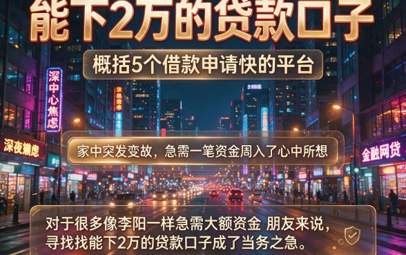 能下2万的贷款口子,概括5个借款申请快的平台