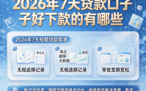 2026年7天贷款口子好下款的有哪些,胪列五个真正无视逾期大数据的网贷软件