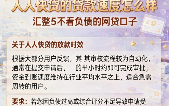 人人快贷的贷款速度怎么样，汇整5个不看负债的网贷口子