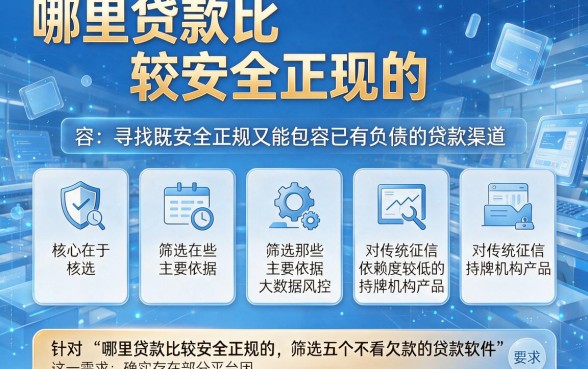 哪里贷款比较安全正规的，筛选五个不看欠款的贷款软件