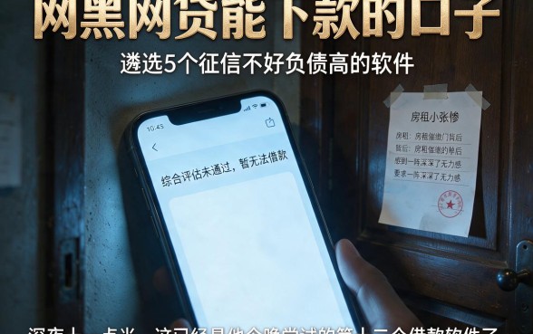 网黑网贷能下款的口子,遴选5个征信不好负债高的软件