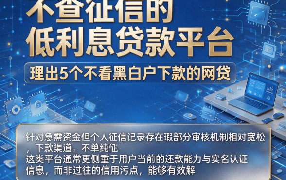 不查征信的低利息贷款平台,理出5个不看黑白户下款的网贷