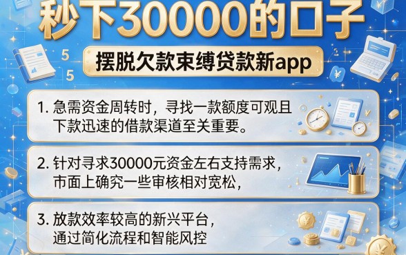秒下30000的口子,细致阐述5个摆脱欠款束缚贷款新app