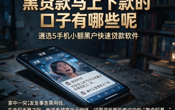黑贷款马上下款的口子有哪些呢,遴选5个手机小额黑户快速贷款软件