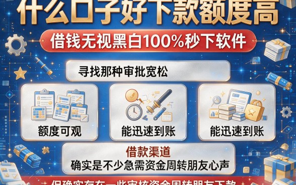 什么口子好下款额度高，整合五个借钱无视黑白100%秒下软件