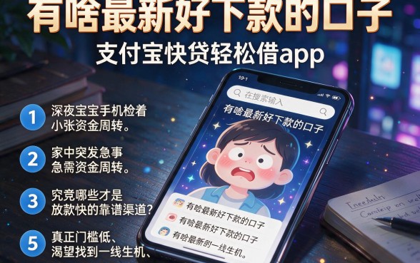 有啥最新好下款的口子,条列5个支付宝快贷轻松借app